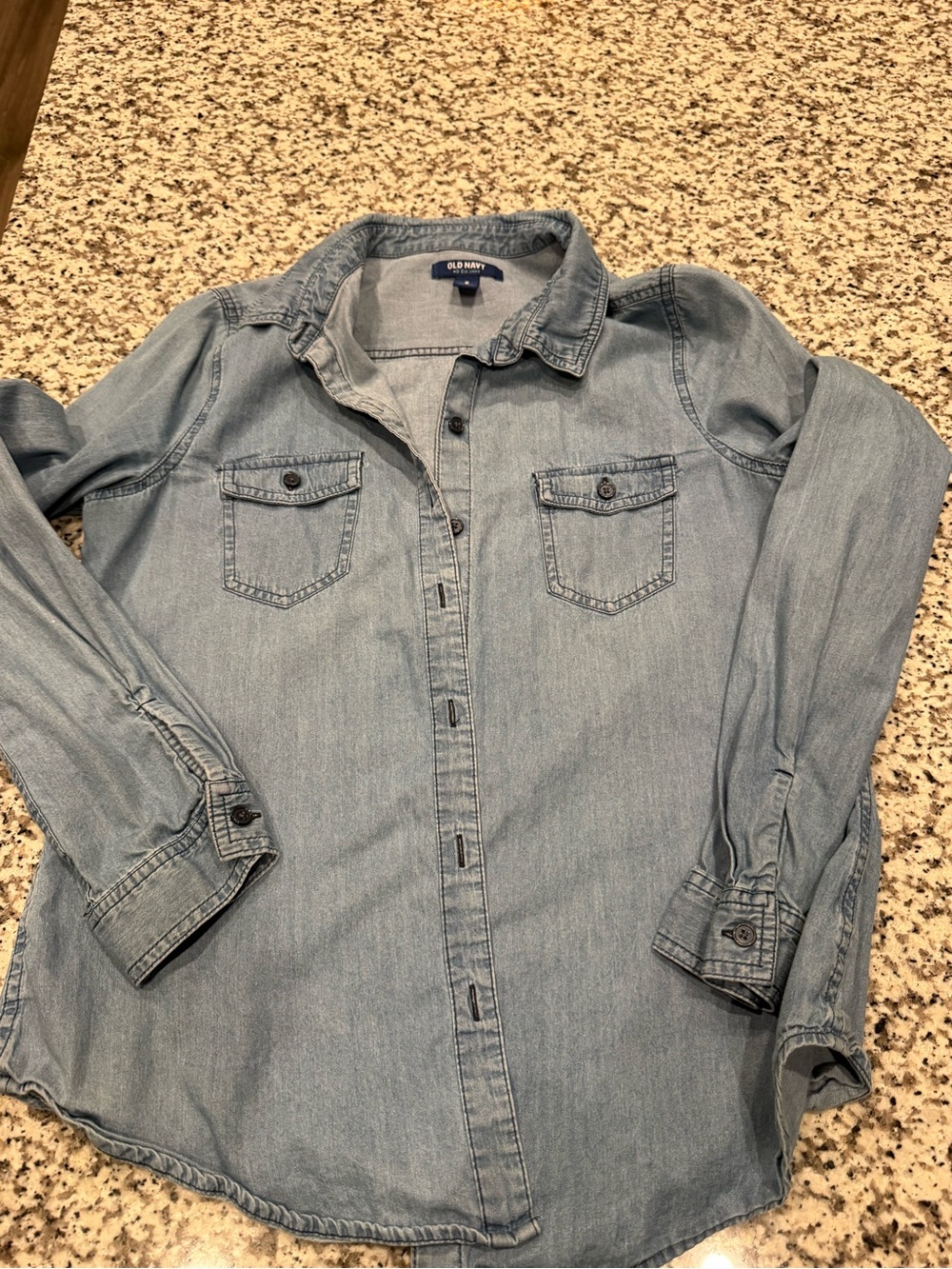 Old Navy Light Blue Chambray Button-Front Shirt